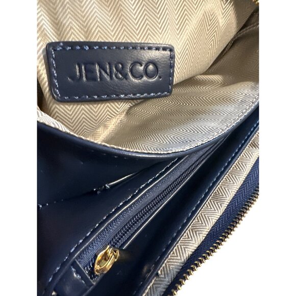Jen & Co Quilted Navy Crossbody Purse With Adjustable Strap & Gold Hardware Comp - Picture 5 of 5